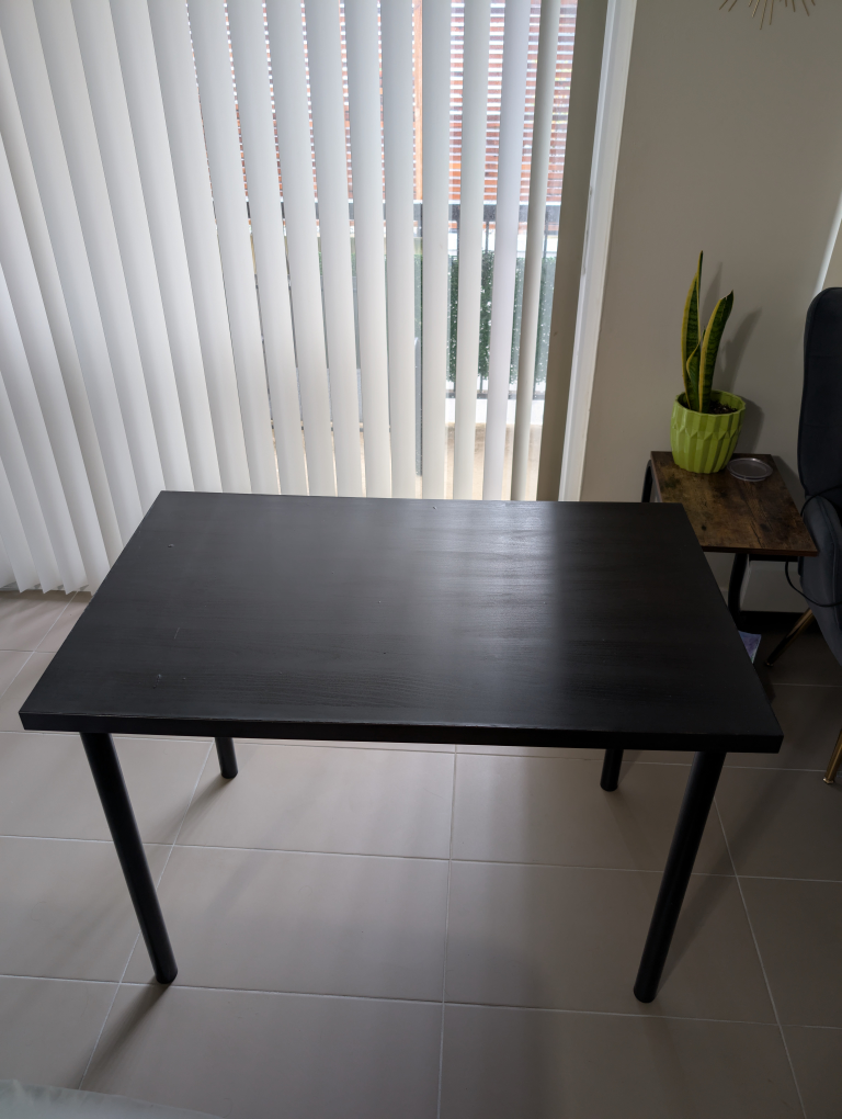 Desk Dark Brown Wood Table - photo 2