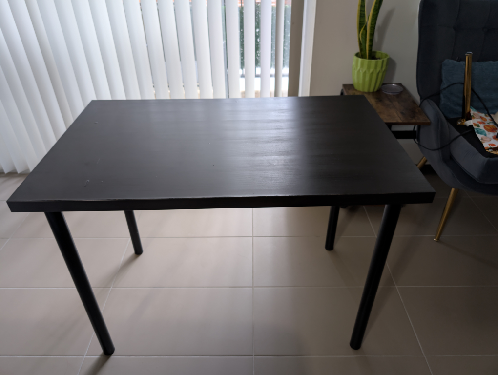Desk Dark Brown Wood Table - photo 3