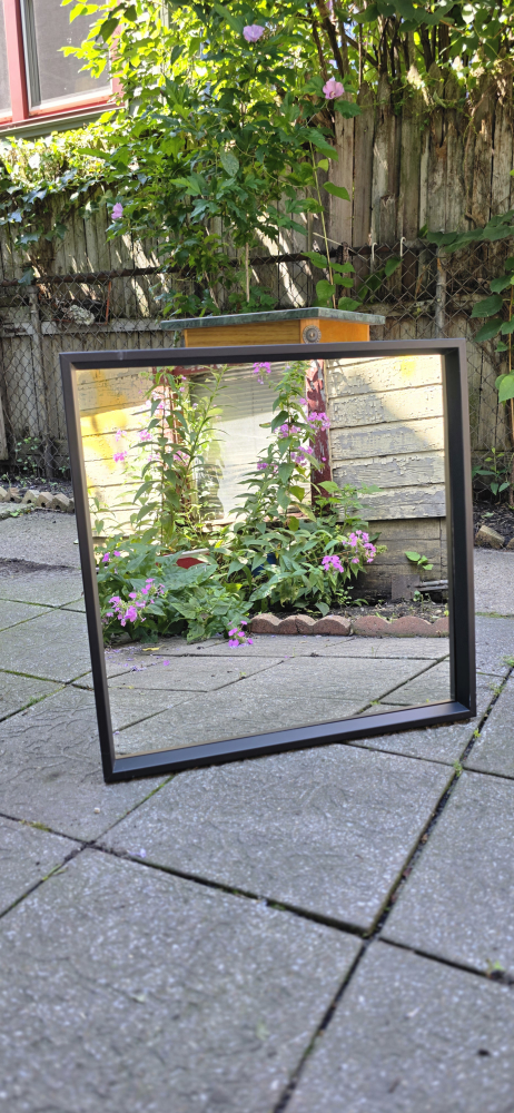 Square Mirror with Black Frame - photo 2