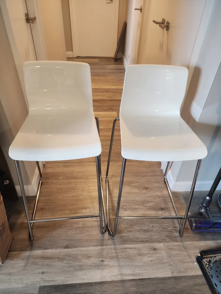 IKEA Glenn Bar Stools - White, Counter Height thumbnail