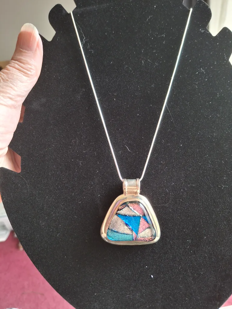Artisan Crafted Fused Glass Necklace thumbnail