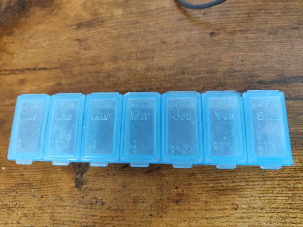 Blue Weekly Pill Organizer
