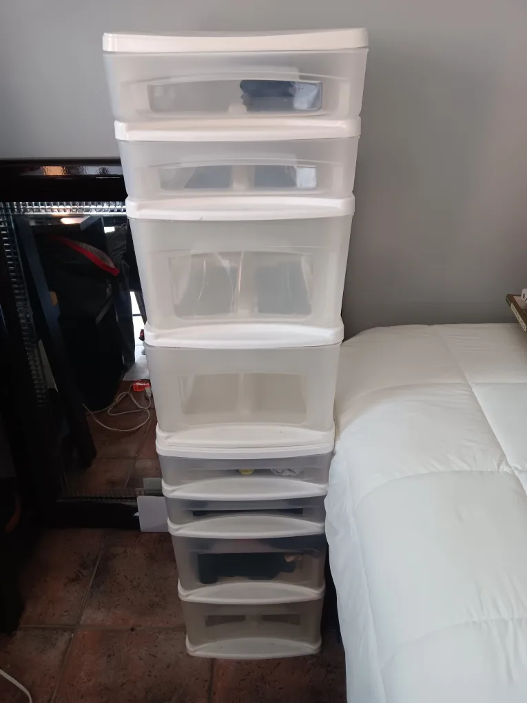 White Plastic Storage Drawers - Set of Two