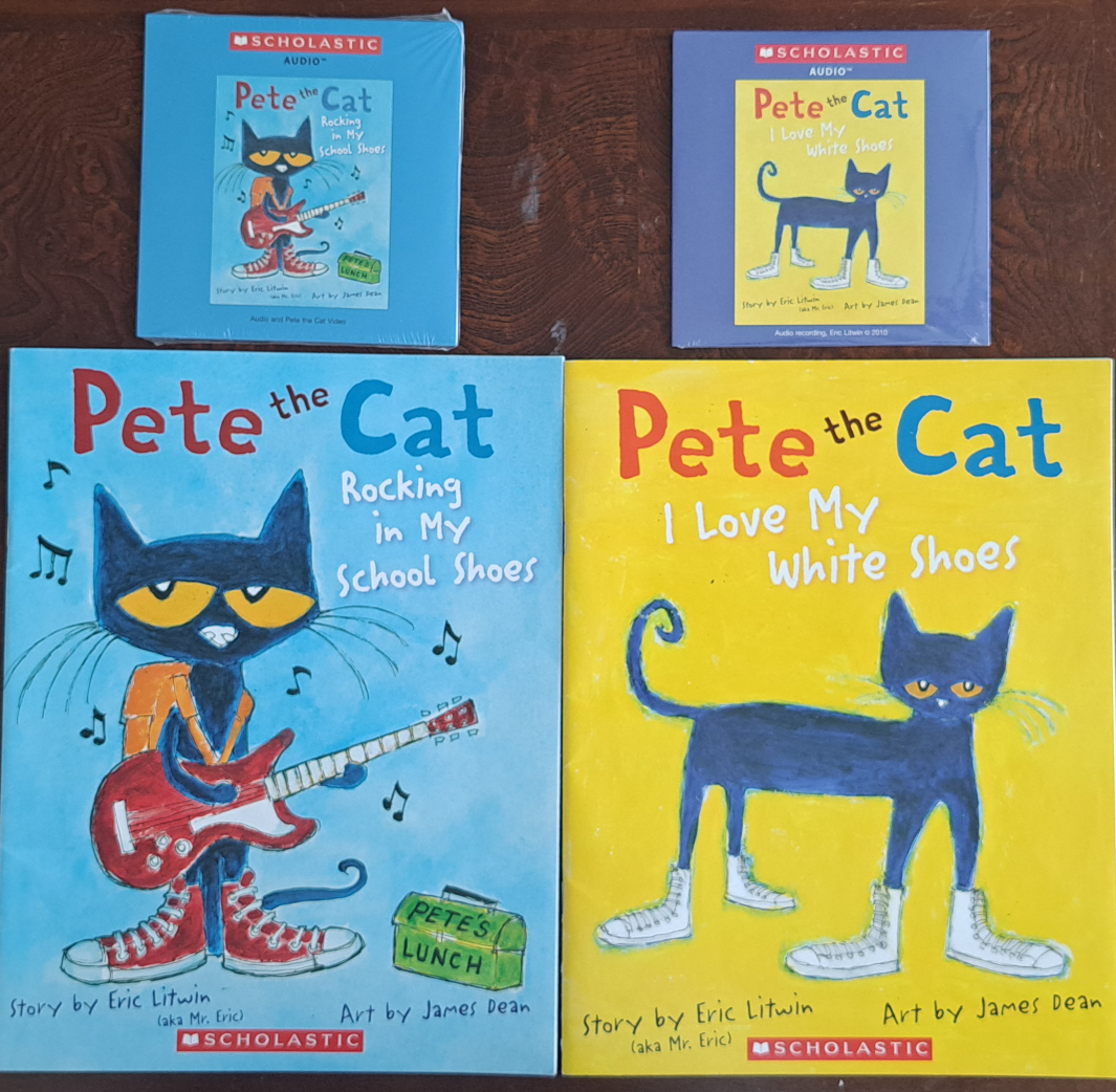 Pete the Cat Books by Eric Litwin with unopened Cds