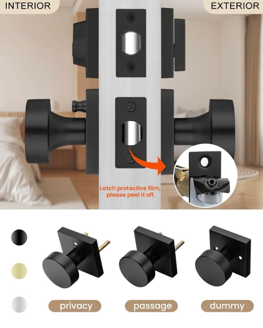 Black Door Handle Set - Privacy, Passage, Dummy - photo 4
