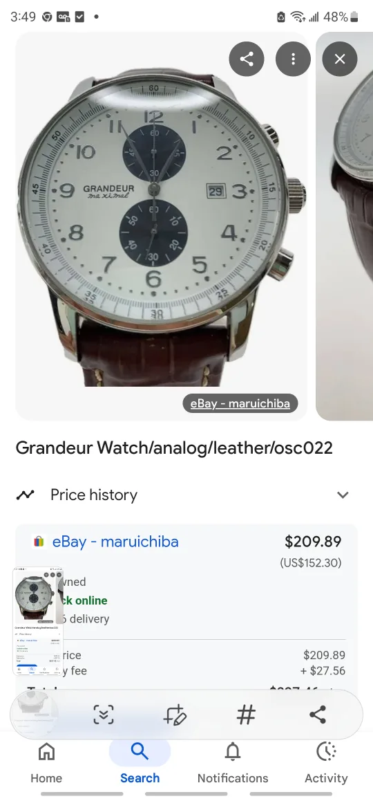 Grandeur Watch - Analog Leather image indicator(2)