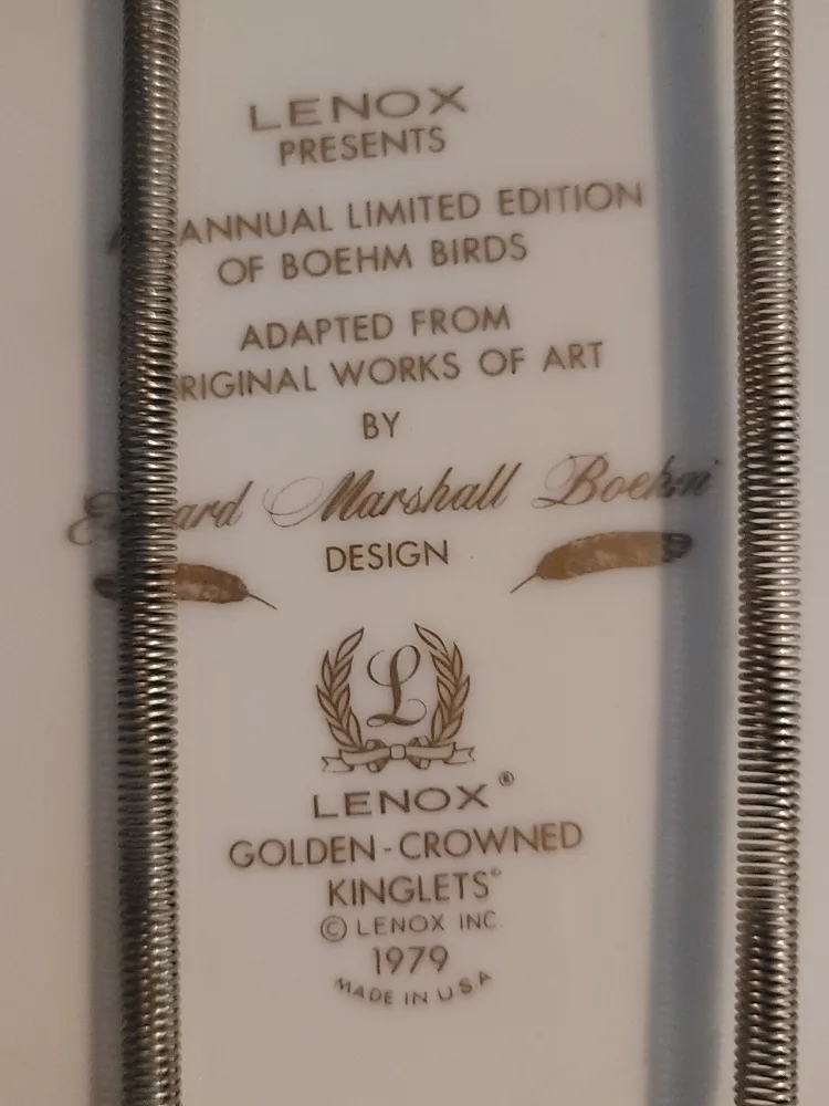 Lenox Boehm Birds Golden-Crowned Kinglets Plate image indicator(2)