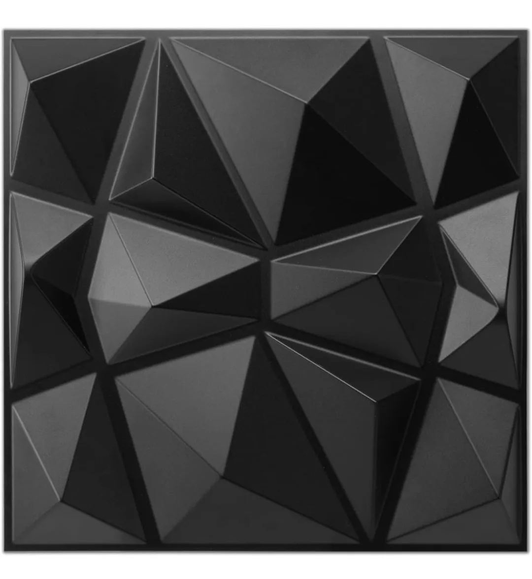 Decorative 3D Wall Panels Diamond Design - Matt Black, 21 panels thumbnail