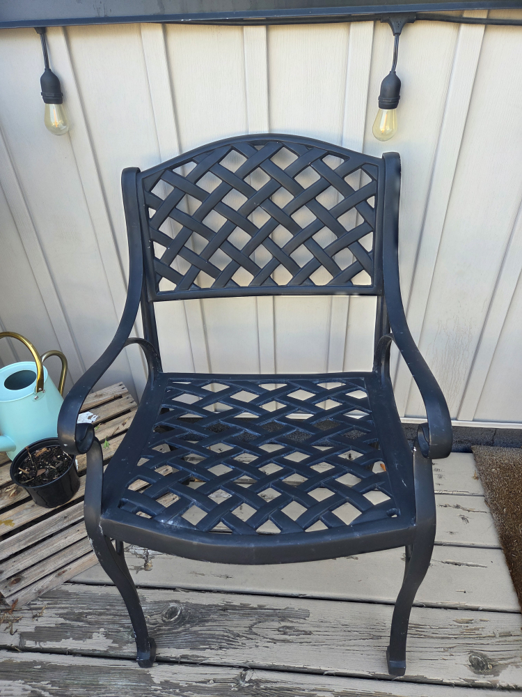 Black Metal Outdoor Patio Chair - photo 2