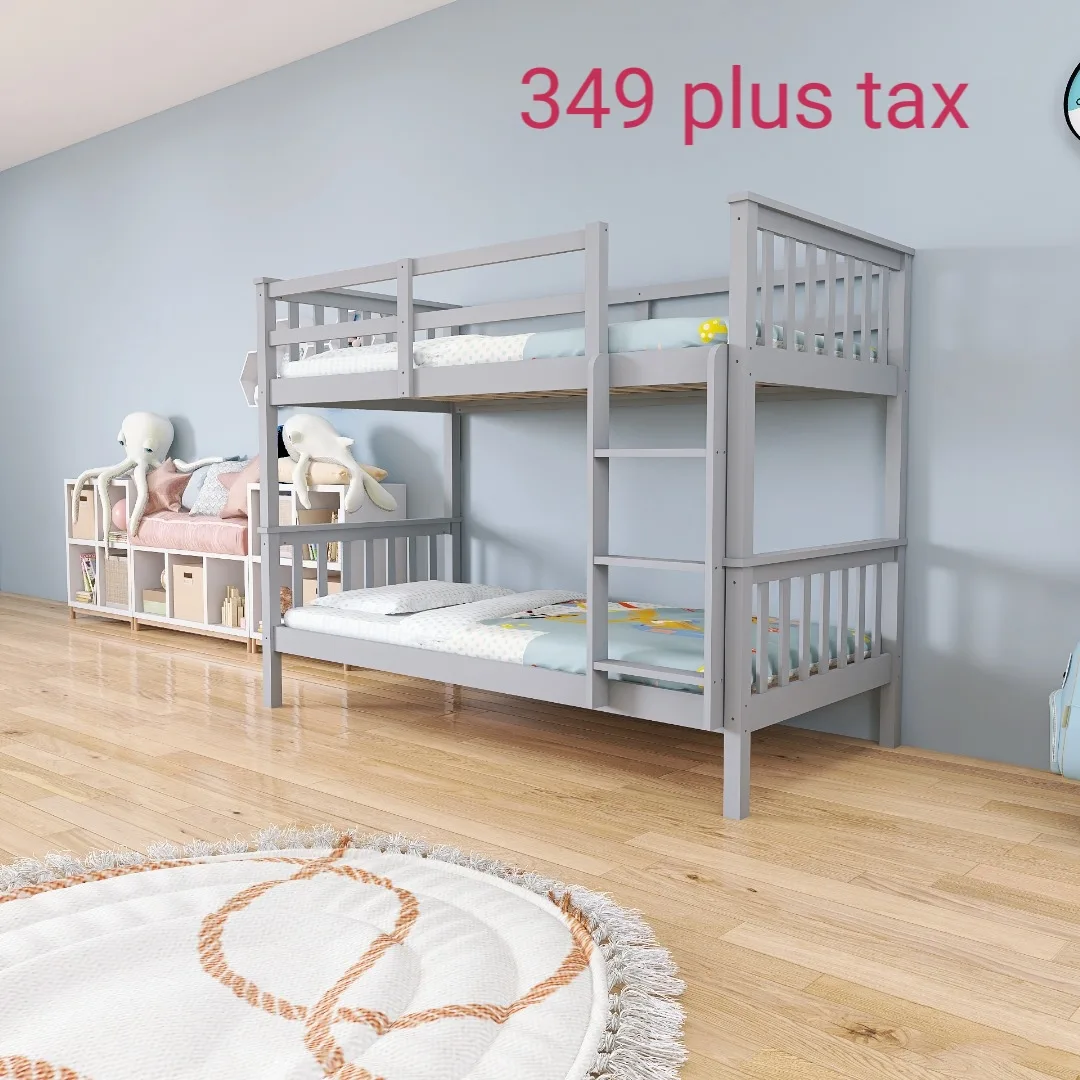 Grey Wooden Bunk Bed Frame thumbnail