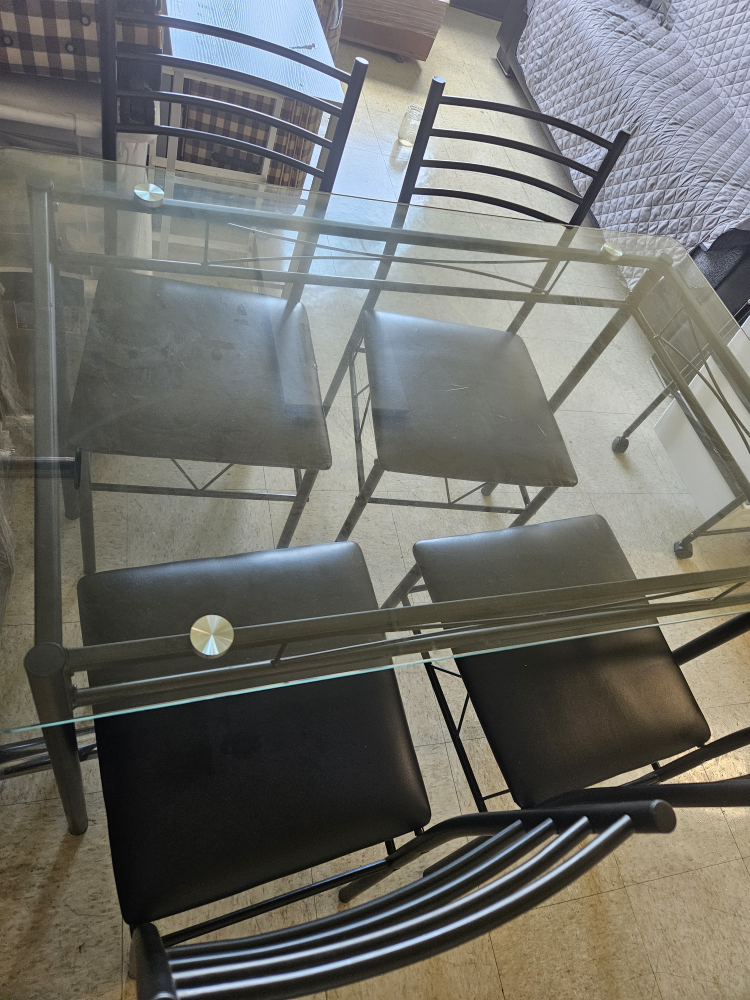 Glass Top Dining Table with 4 Chairs - photo 2