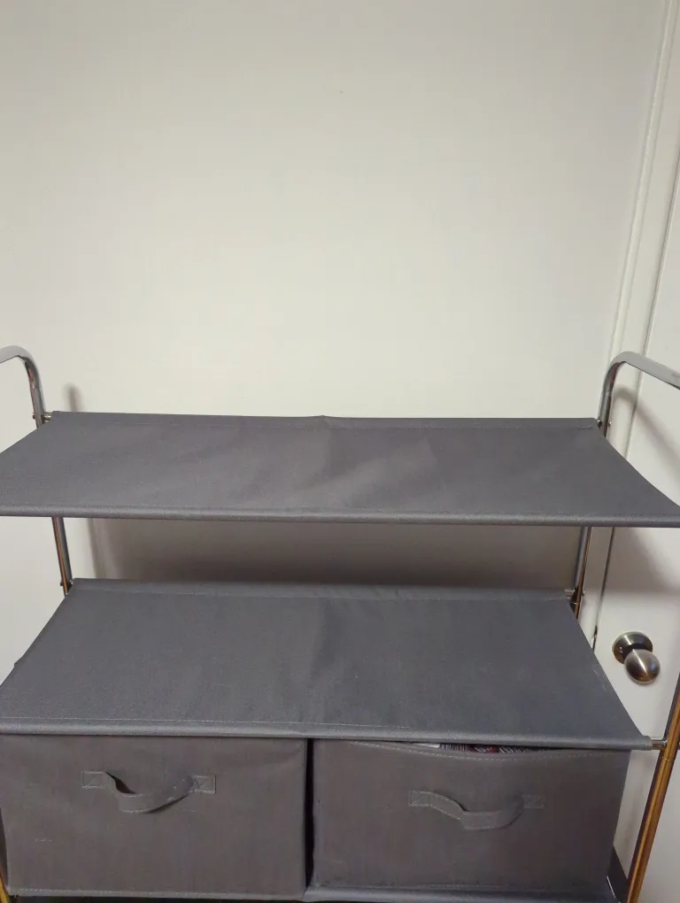 Grey Storage Shelf with Fabric Drawers image indicator(3)