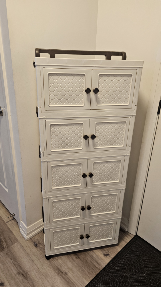 cream color Plastic Storage Cabinet