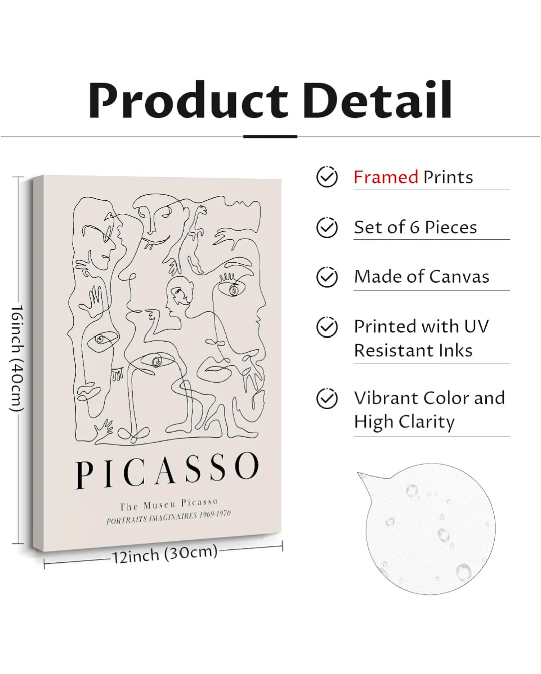 Matisse & Picasso Art Prints 12"x16"  6-piece set