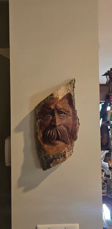 Hand Carved Wood Spirit Wall Hanging thumbnail
