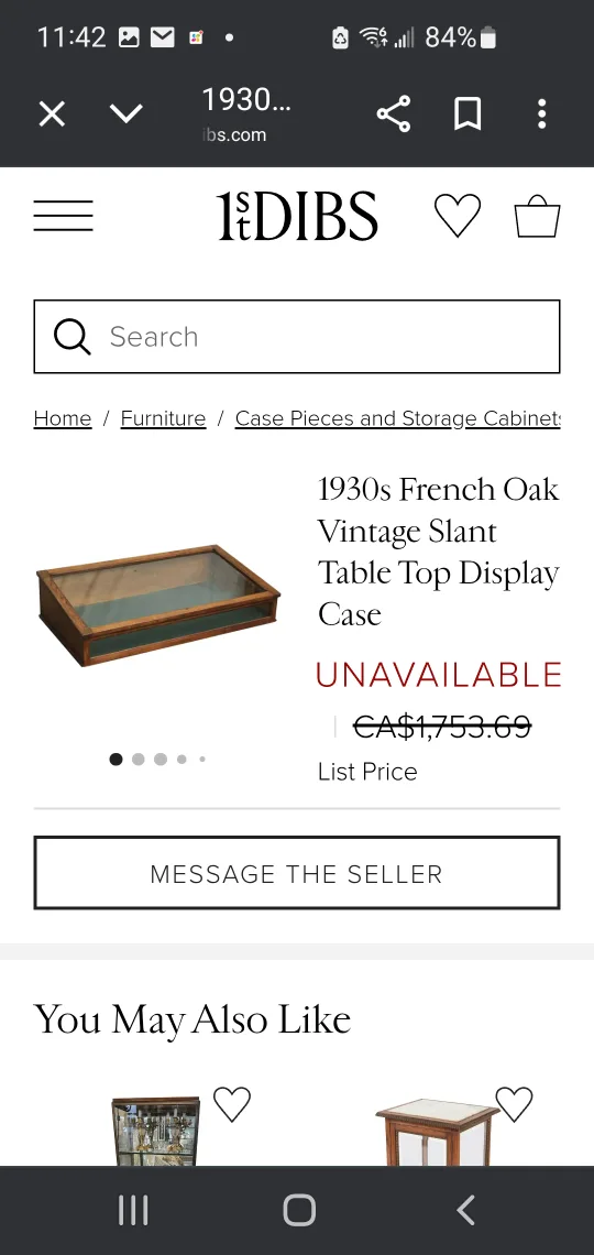 Rare 1930's Hard Wood & Glass Display Table image indicator(6)