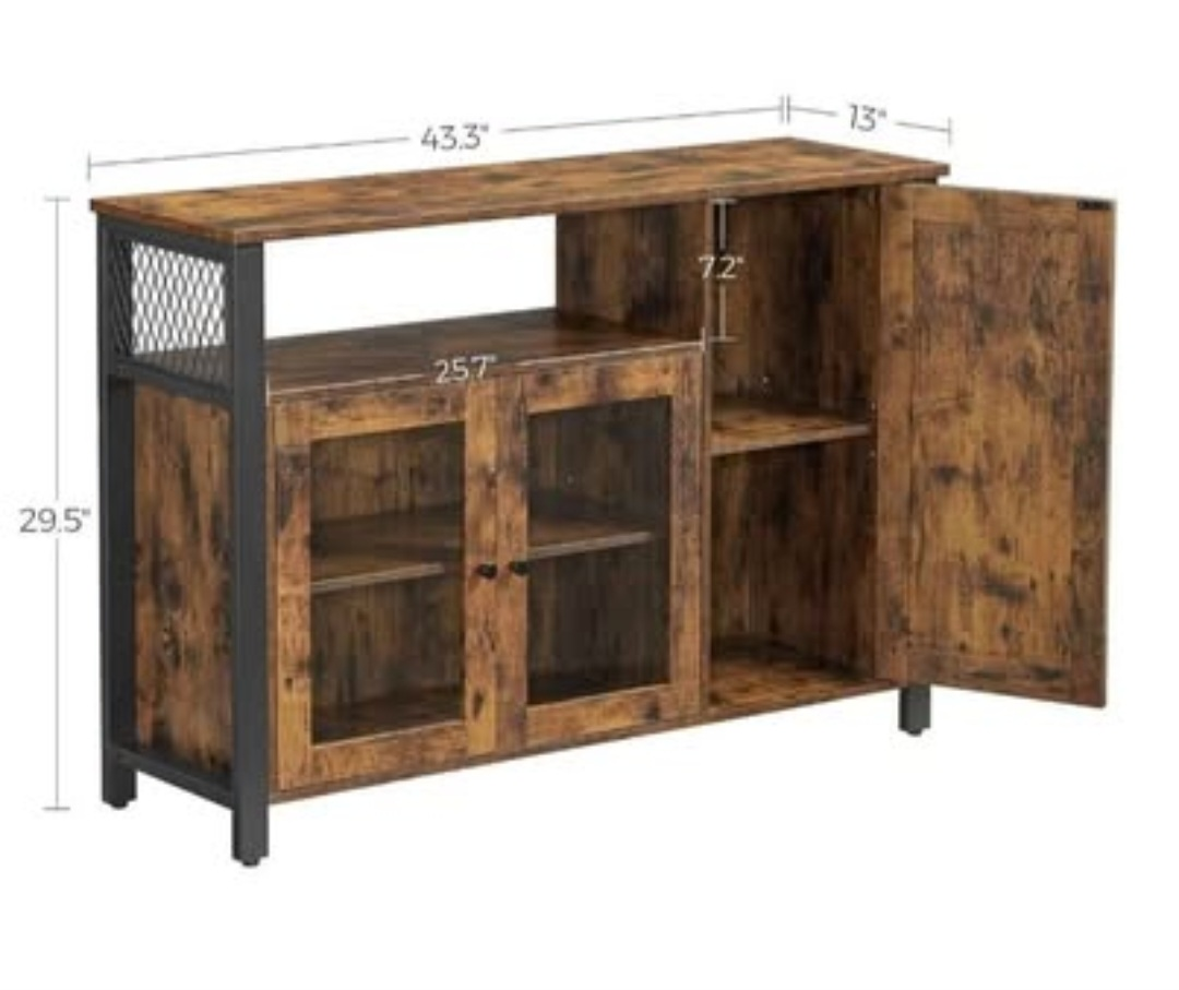 Rustic Brown Buffet Sideboard, 43.3" Wide - photo 3