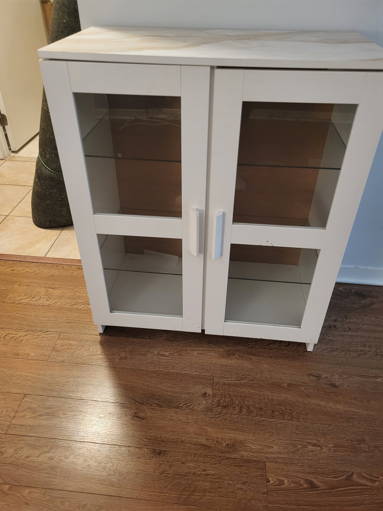White Display Cabinet and ikea TV stand. - photo 2