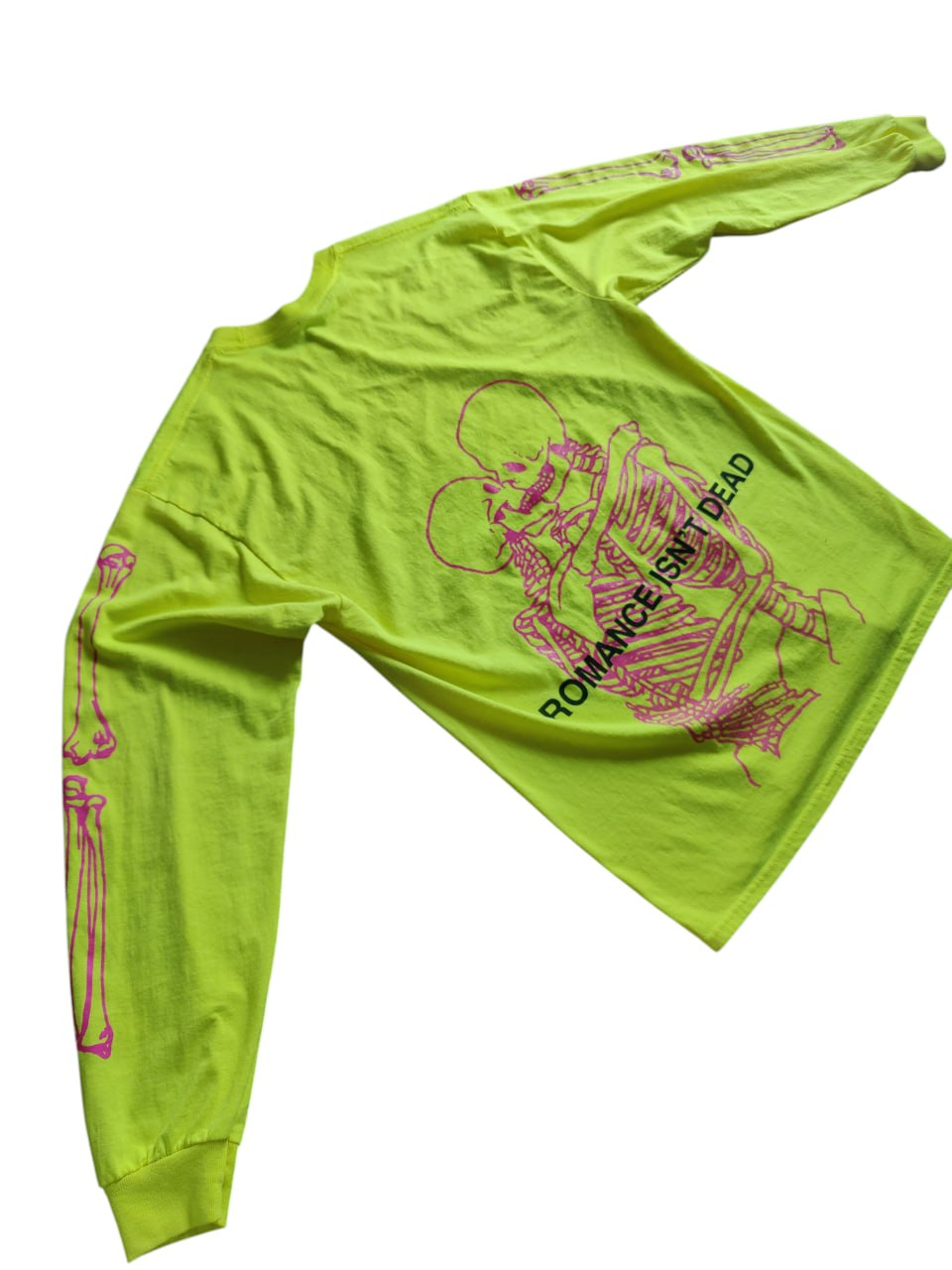 Men's Fashion Nova Neon Skeleton Long Sleeve Shirt Size Large