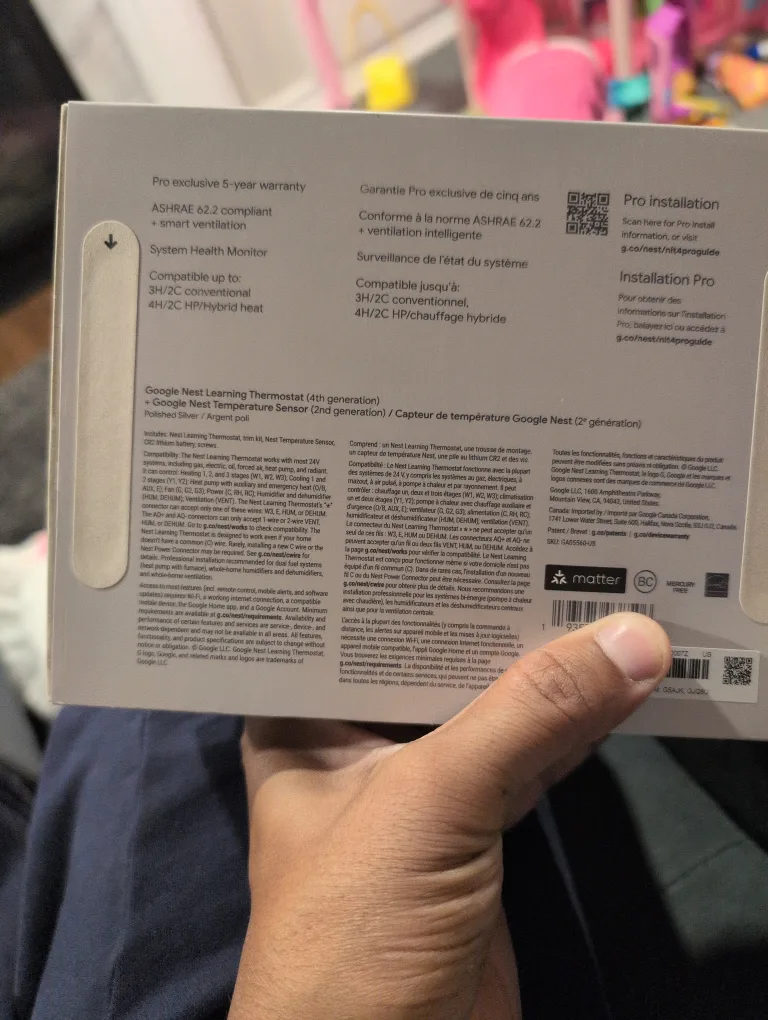 Google Nest Learning Thermostat (4th Gen) + Sensor image indicator(3)