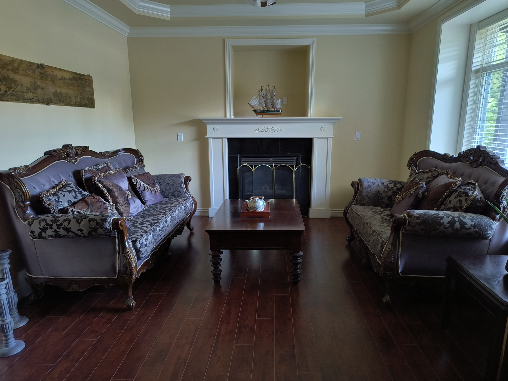 Ornate Sofa + loveseat+ side table with Pillows