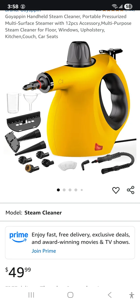 Goyappin Handheld Steam Cleaner - Yellow, lock not working thumbnail