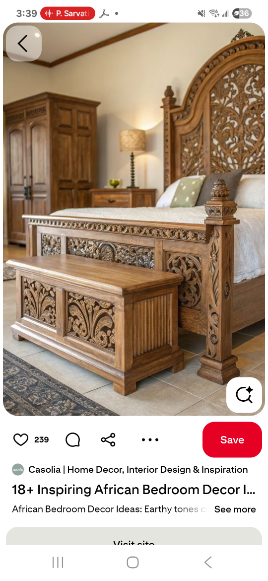 Ornate Carved Wood Bedroom Set
