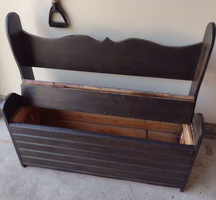 Dark Brown Wooden Storage Bench - photo 2