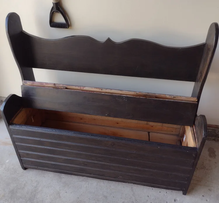 Dark Brown Wooden Storage Bench image indicator(2)
