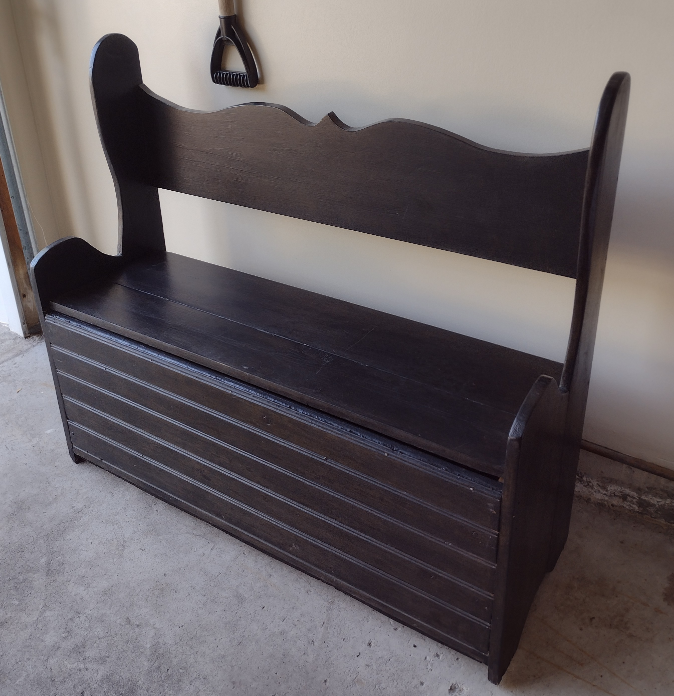 Dark Brown Wooden Storage Bench - photo 3