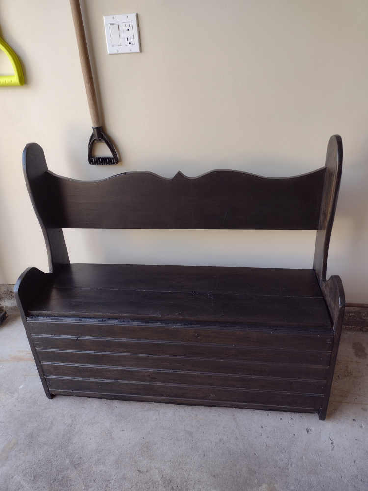 Dark Brown Wooden Storage Bench - photo 5