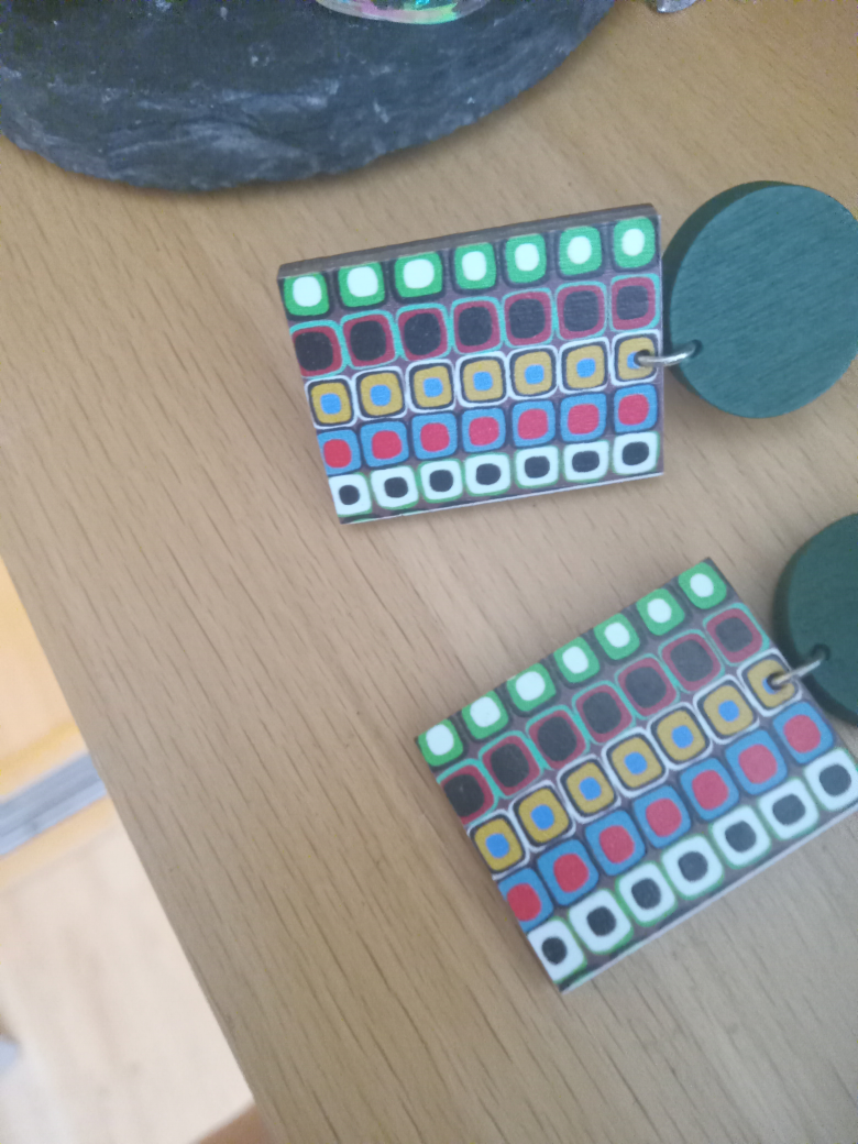Handmade Wooden Earrings - Funky Design