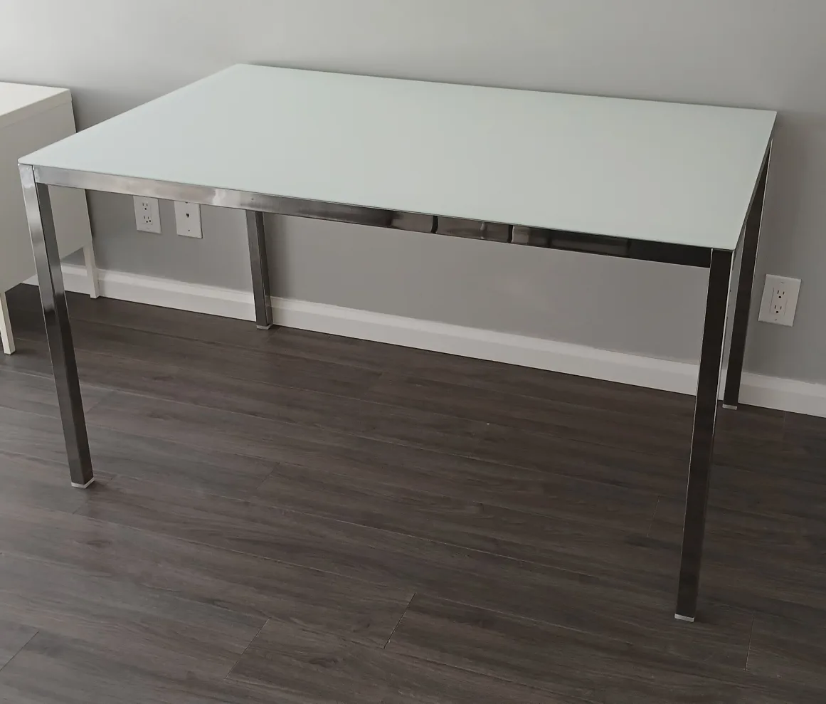 Glass and Chrome Dining Table thumbnail