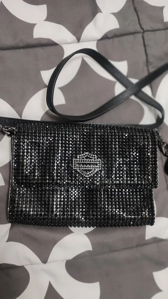 Harley-Davidson Black Rhinestone Crossbody Bag thumbnail