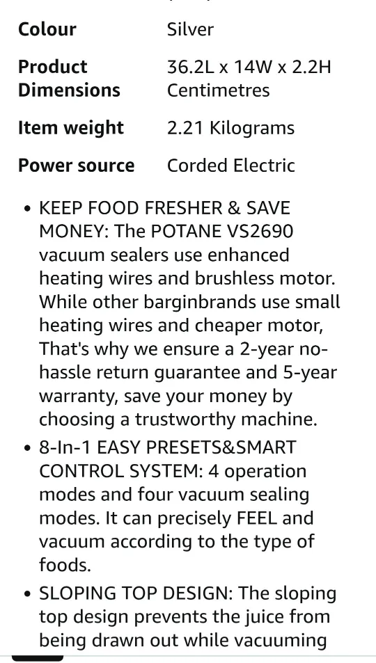 POTANE VS2690 Vacuum Sealer - Like New! image indicator(2)