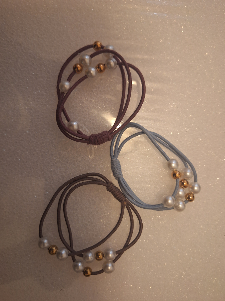 Hair Ties with Pearl Accents