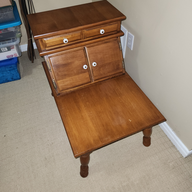 Vintage solid real Maple Wood end table