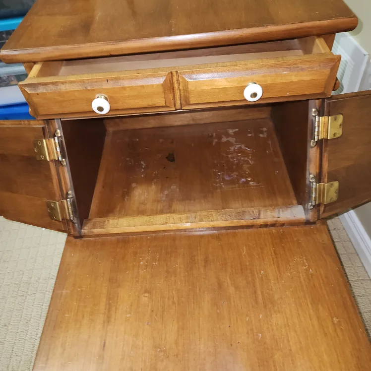 Vintage solid real Wood end table image indicator(2)