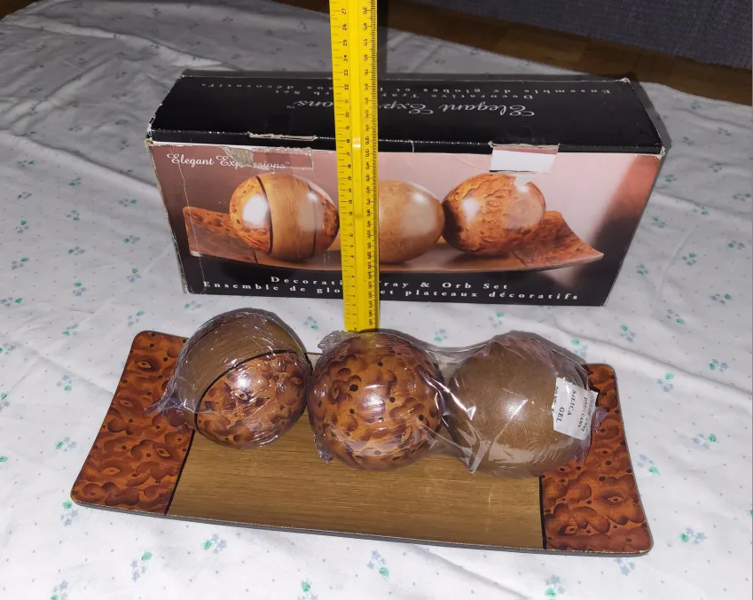 Elegant Expressions: Decorative Tray & Orb Set thumbnail