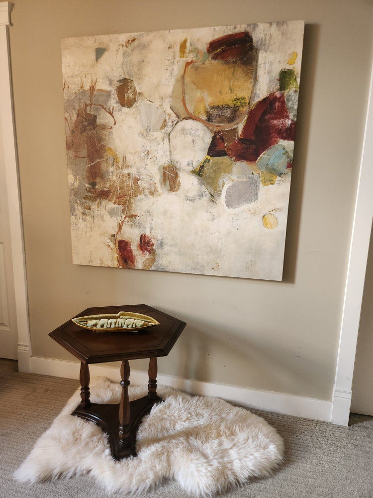 1970's Side Table - Handsome Dark Wood hexagon