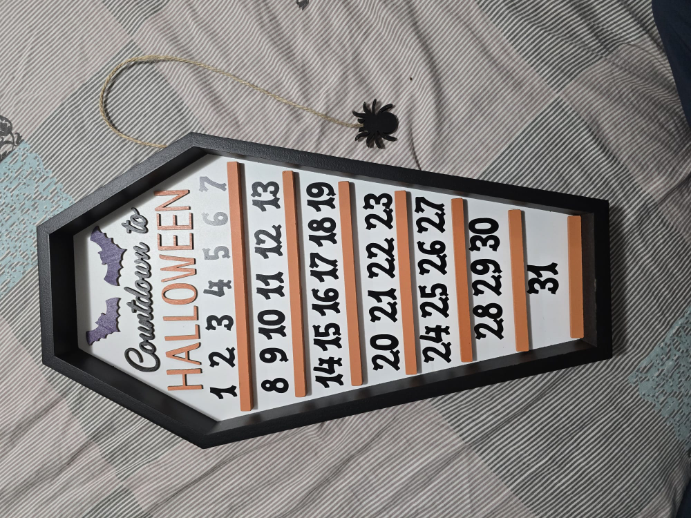 Halloween Countdown Coffin Sign