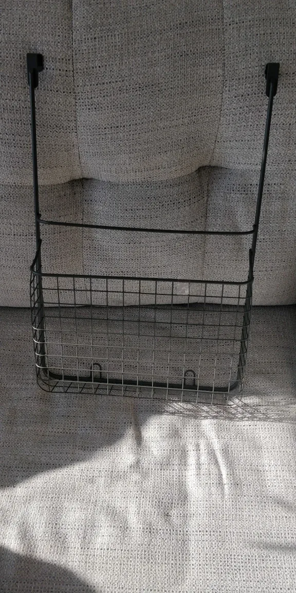 Over the Door Basket - Black Wire -NEW thumbnail