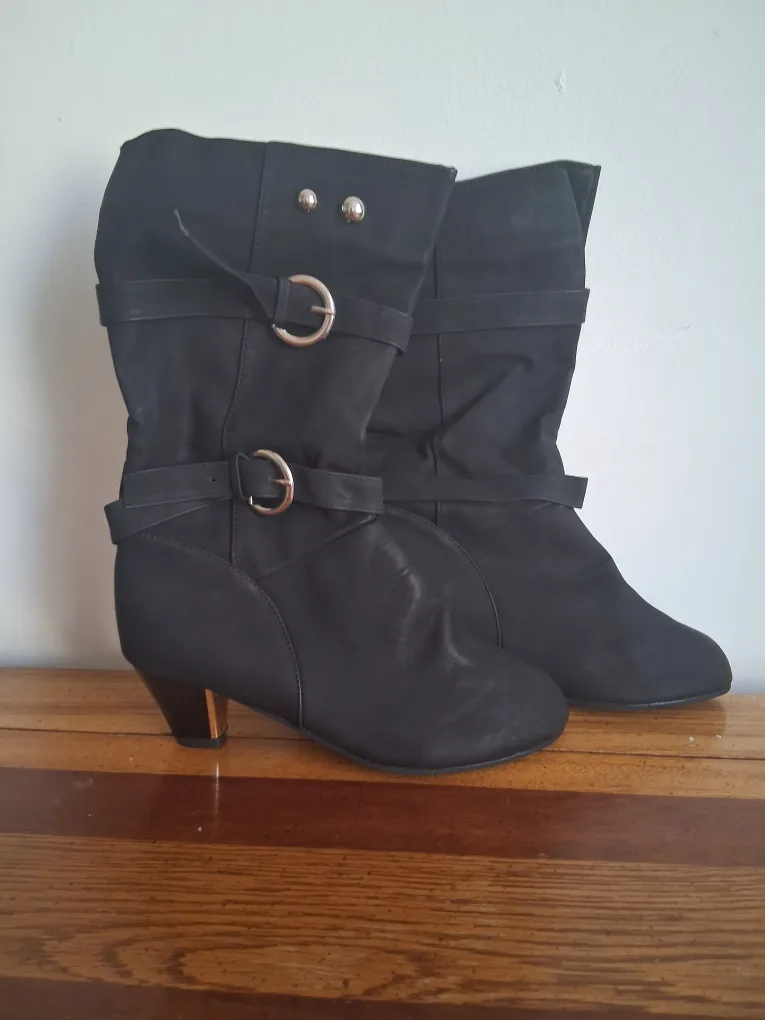 Black Heeled Boots - Size 38 🧡 image indicator(2)