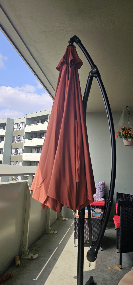 Hanging Patio Umbrella - Rust Colour