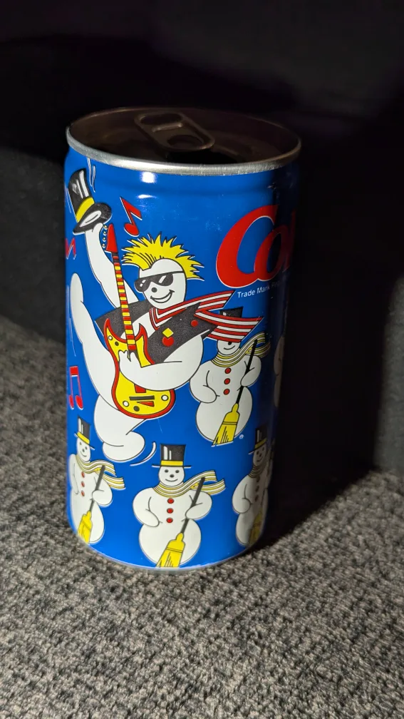 Coca Cola Special Edition Snowman Can - 280 mL with Ad 1989 image indicator(3)