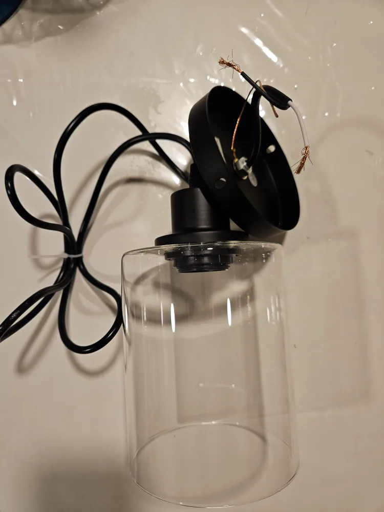 2 Black & Clear Glass Pendant Lights thumbnail
