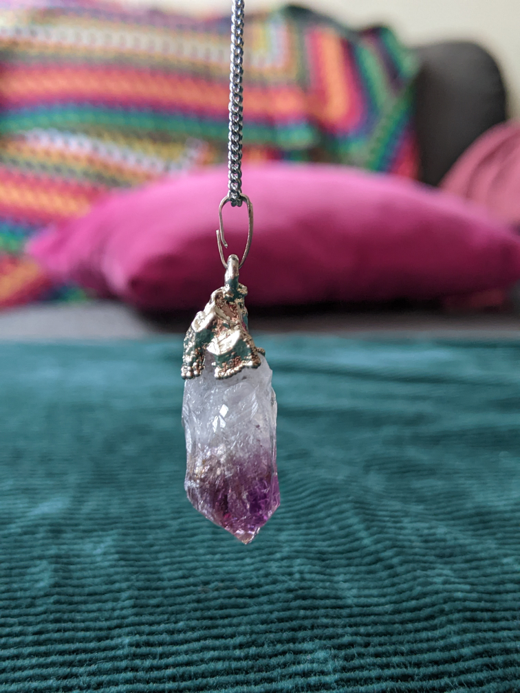 Amethyst Crystal Pendant Necklace