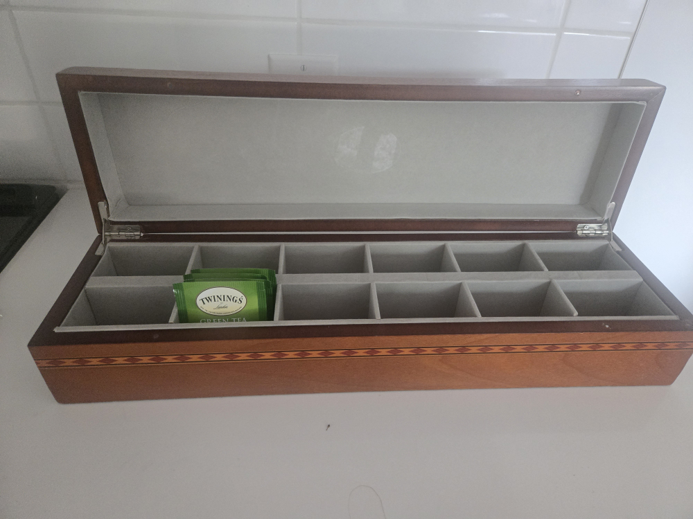 Wooden Tea Box with 12 Compartments - photo 2