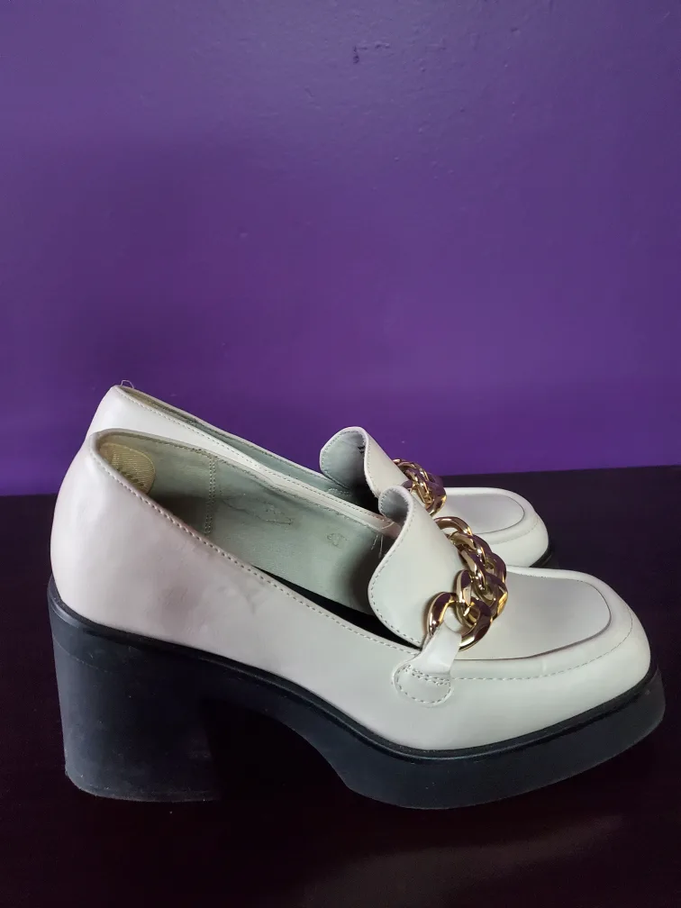 Call It Spring White Platform Loafers -- Size 8 image indicator(8)