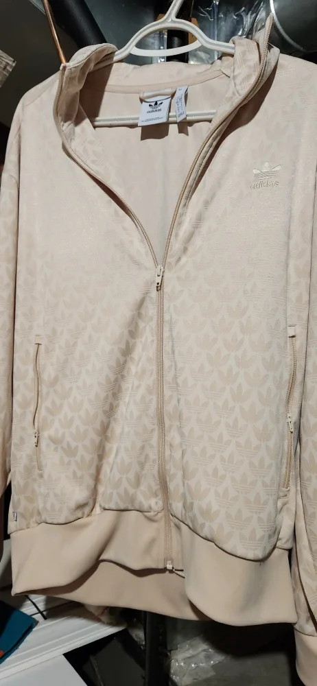 Adidas Trefoil Print Zip-Up Jacket - Size L thumbnail